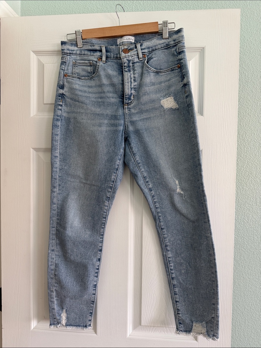 Loft High-Rise Light Blue Distressed Women’s Jeans